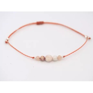 Bracelet porte bohneur "La vie en Rose"